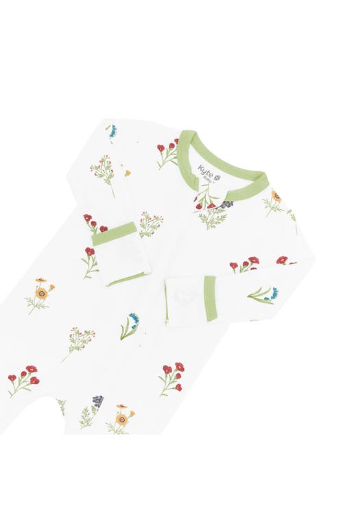 Kyte Baby Wildflower Zip-up Romper In White