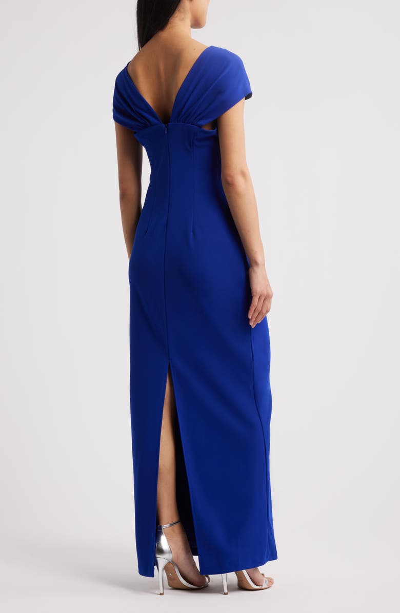 Alex Evenings Rhinestone Cap Sleeve Gown, Alternate, color, 