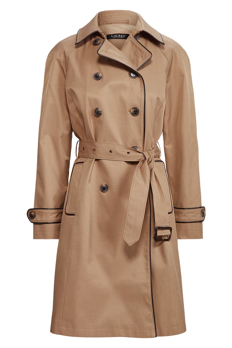 Belted Double Breasted Trench Coat, Alternate, color, SAND