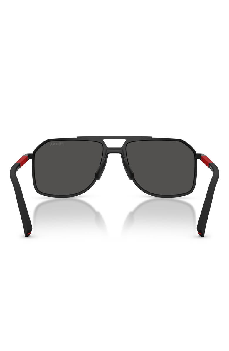 Prada Linea Rossa 56mm Pilot Sunglasses, Alternate, color, Matte Black / Dark Grey
