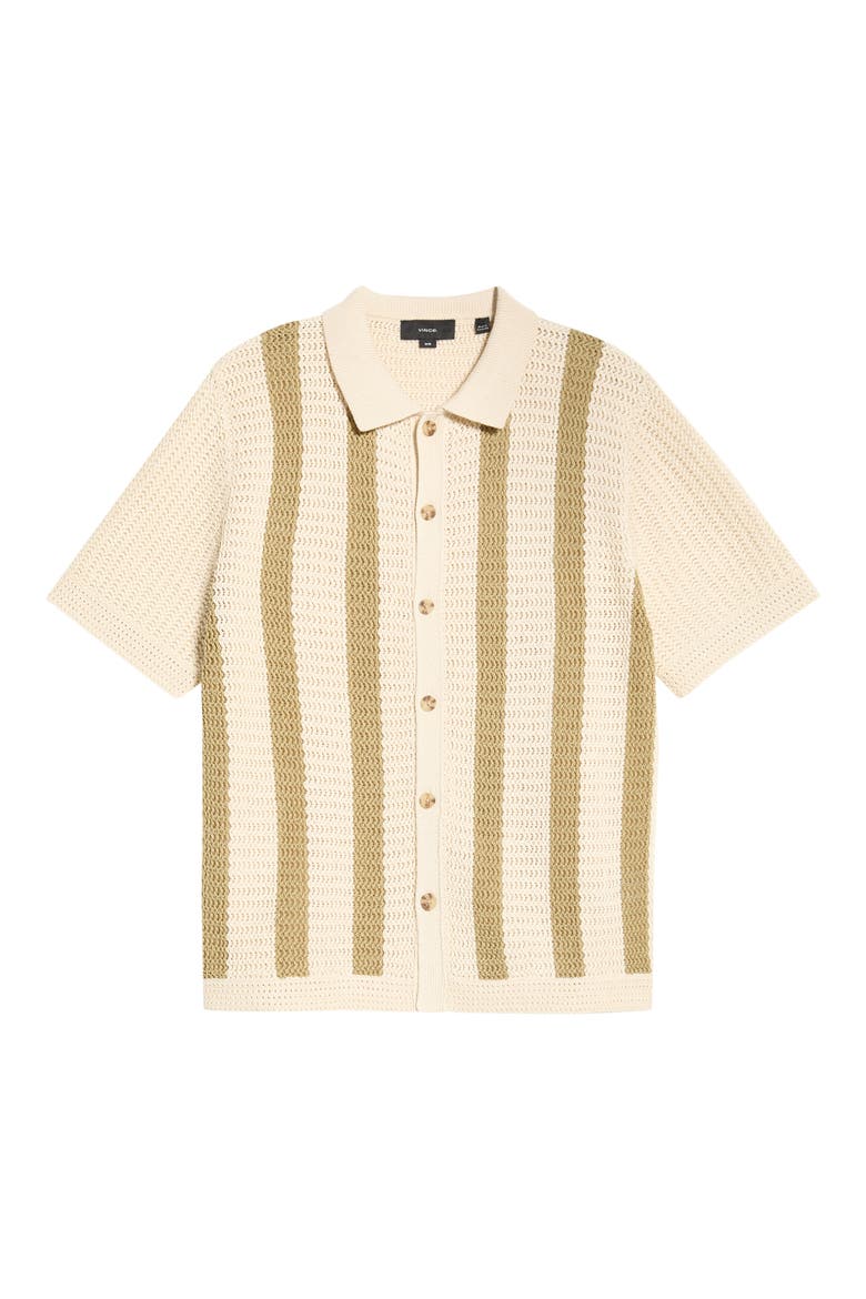 Stripe Cotton Button-Up Shirt, Alternate, color, DK BLANCO/ DK DESERT