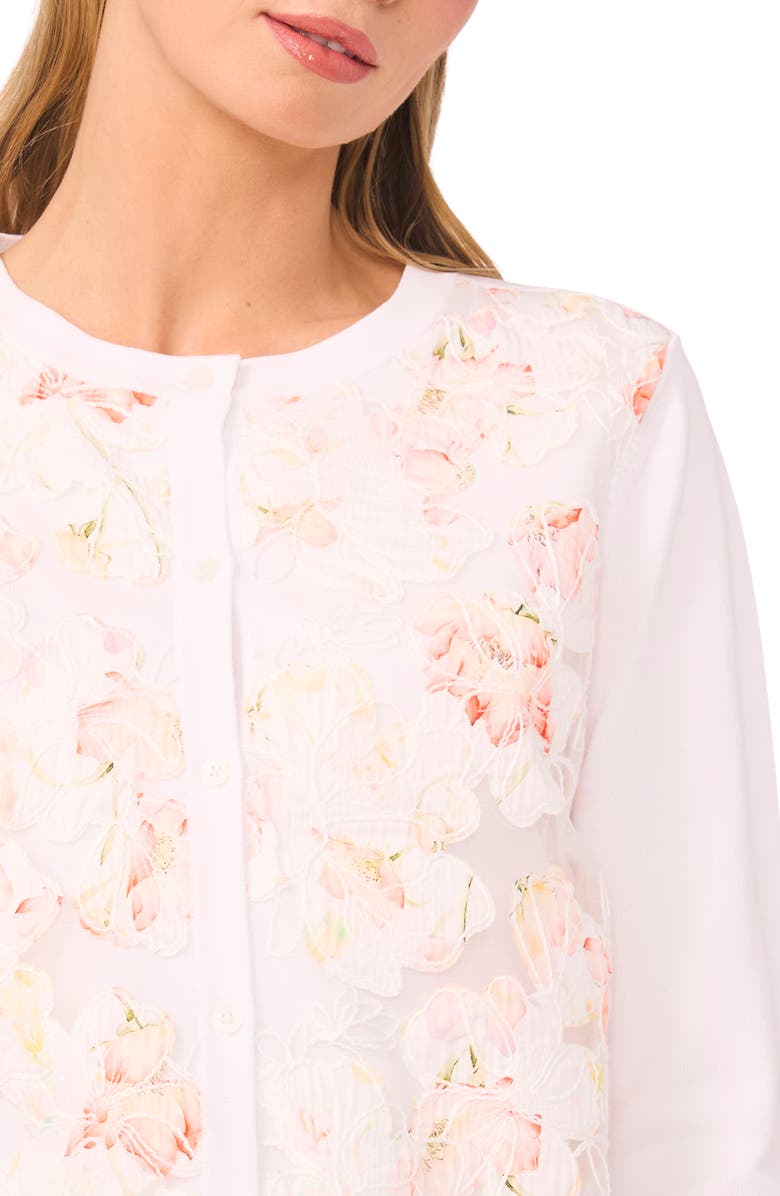 Ted Baker Cassia Floral Mixed Media Cardigan, Alternate, color, 