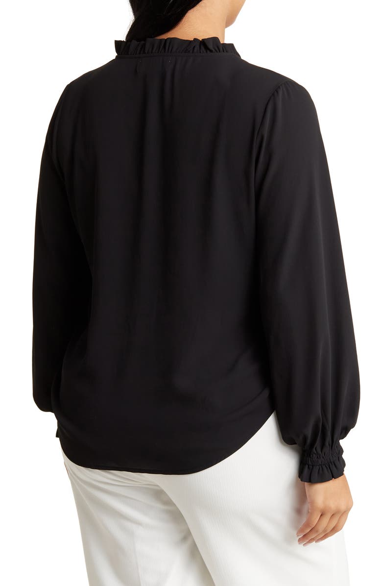 NORDSTROM RACK Ruffle Trim Long Sleeve Blouse, Alternate, color, 