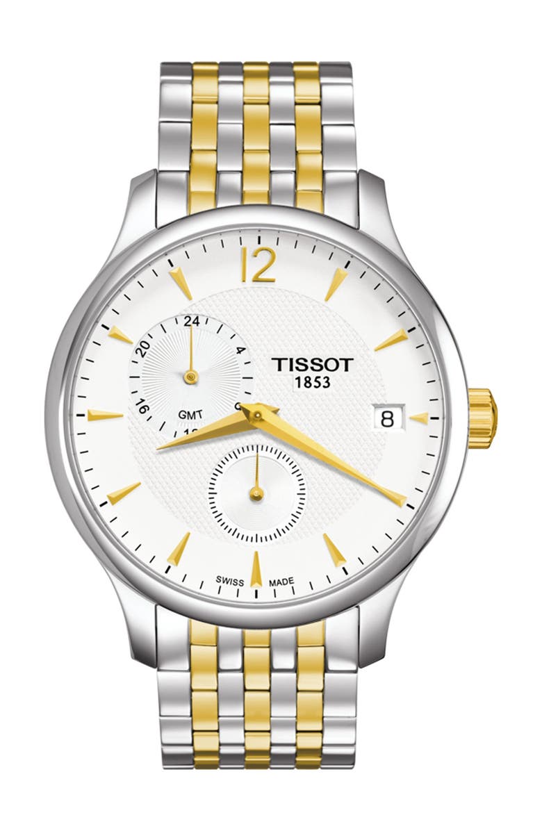 Tissot Men's Tradition GMT Bracelet Watch, 42mm, Main, color,