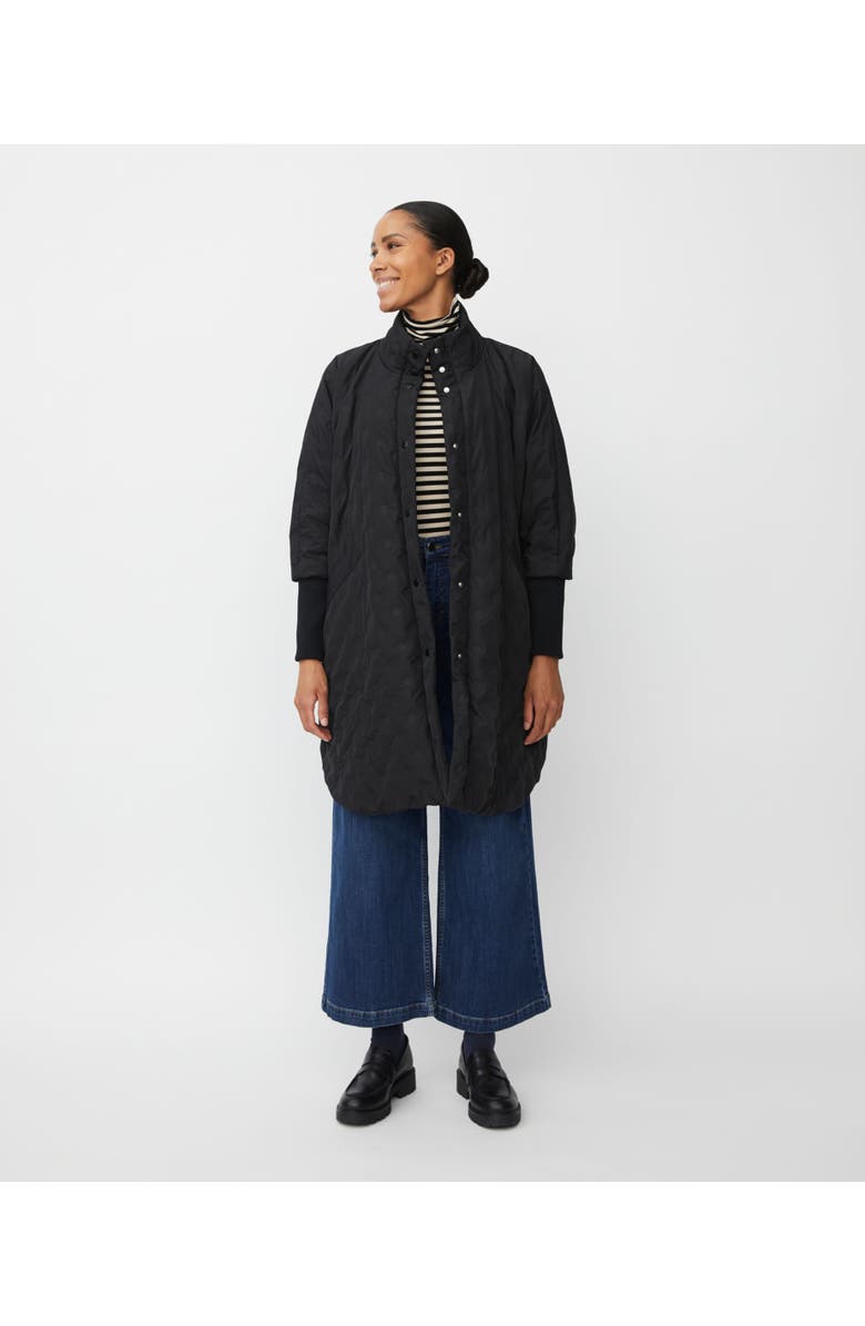 Masai Copenhagen Tilda Long Sleeve High Neck Long Coat, Main, color, Black