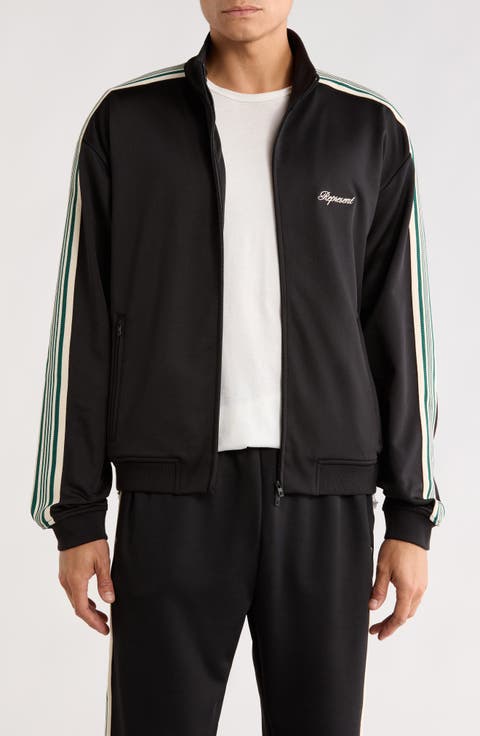 Embroidered Logo Tape Stripe Track Jacket