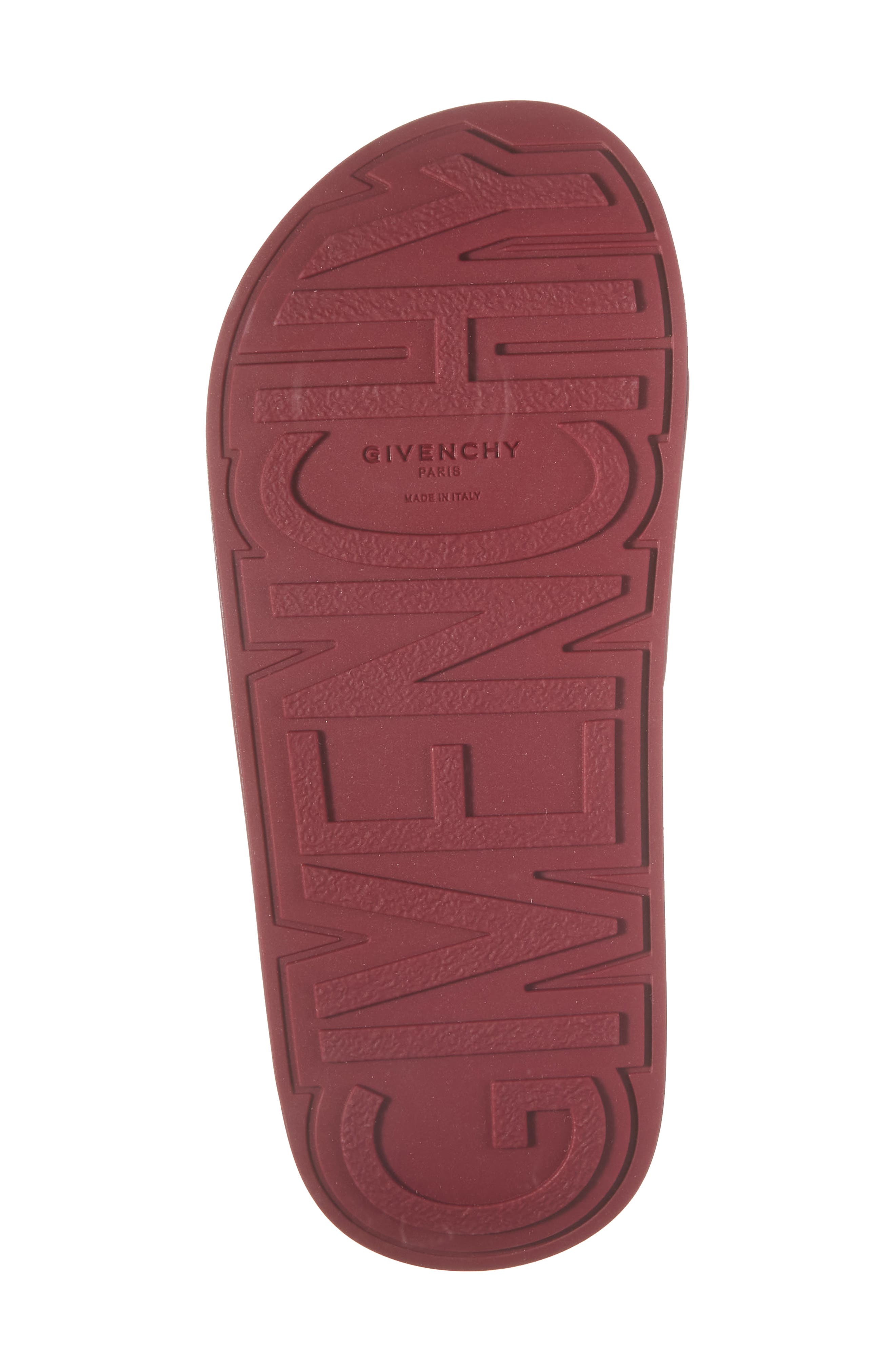 Label Slide Sandal, Alternate, color, RED CHERRY