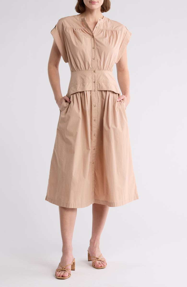 AREA STARS Cuff Button Front Dress, Main, color, 