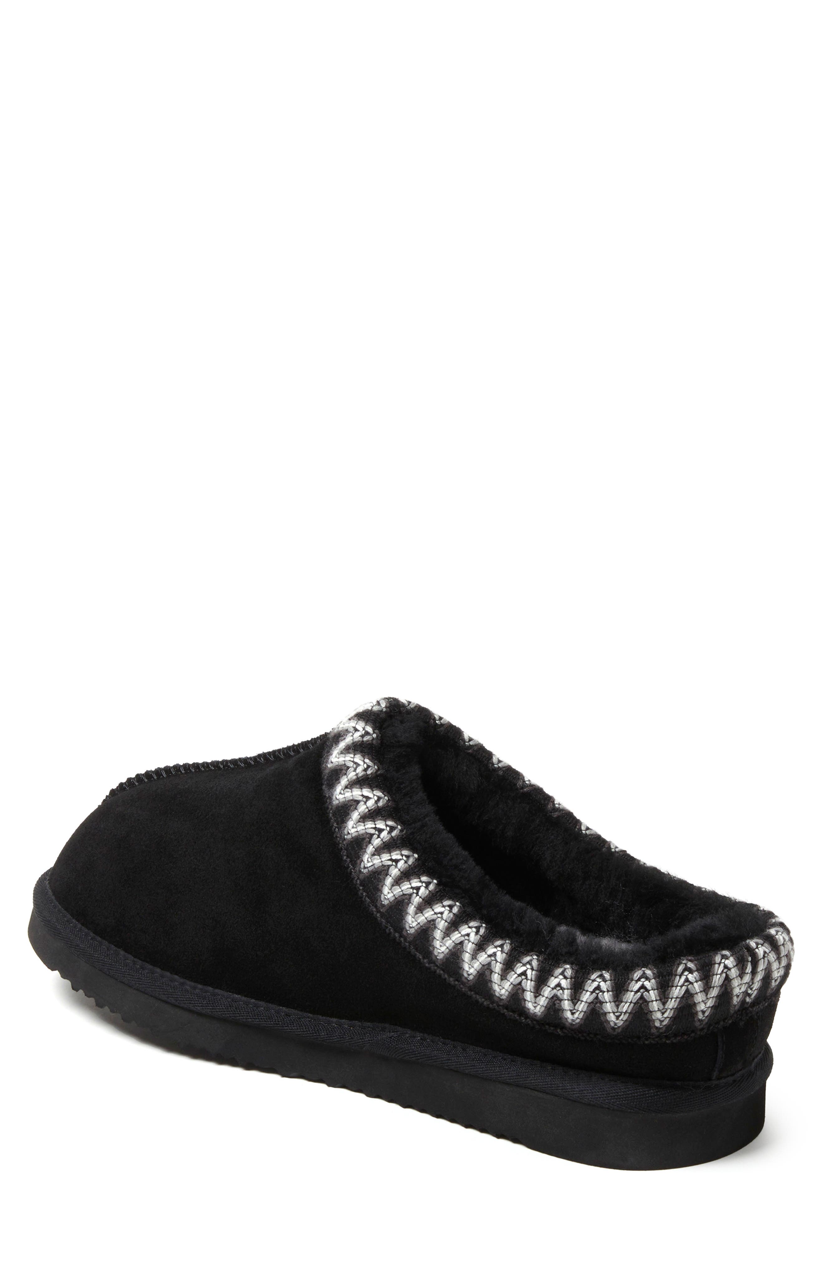 Grafton Genuine Shearling Lined Slipper, Alternate, color, BLACK