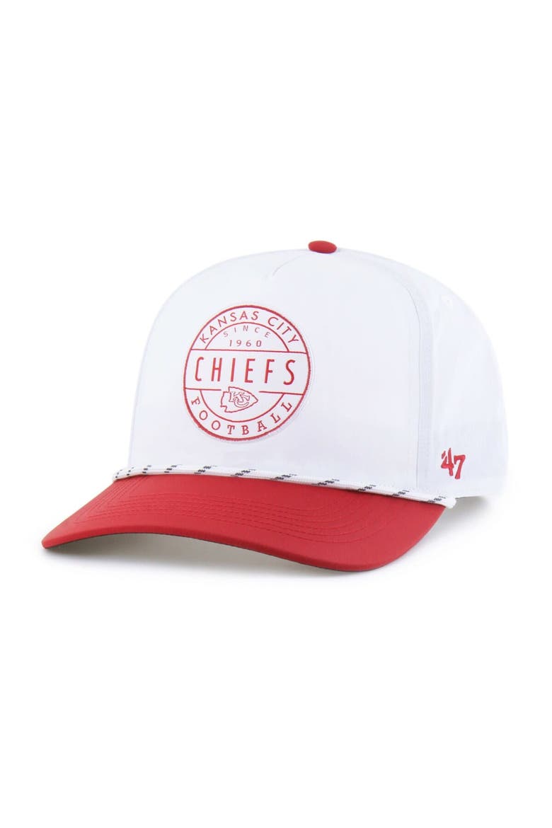Men's '47 White/Red Kansas City Chiefs Suburbia Hitch Two-Tone Adjustable Hat, Main, color, White
