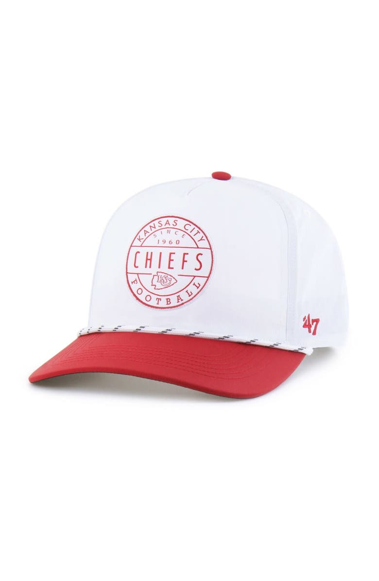 '47 Men's '47 White/Red Kansas City Chiefs Suburbia Hitch Two-Tone Adjustable Hat, Main, color, White
