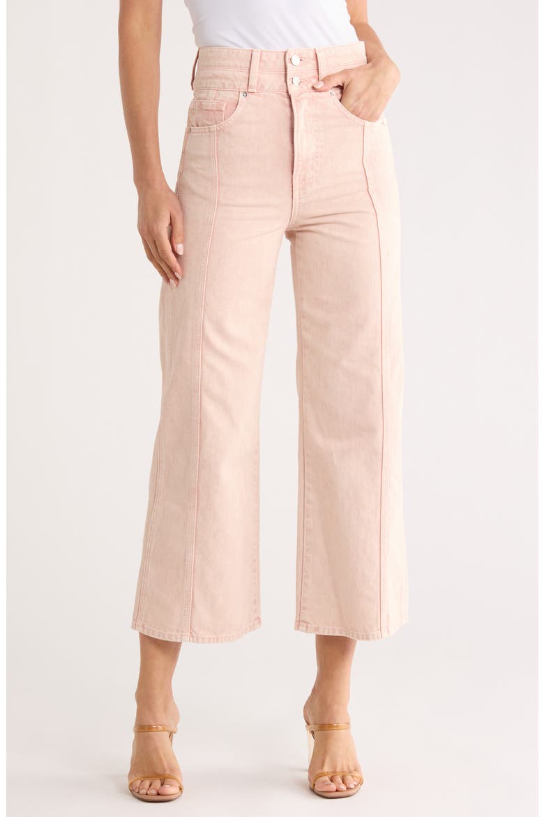 Taylor High Waist Crop Wide Leg Jeans, Main, color, STONED PINK SHELL