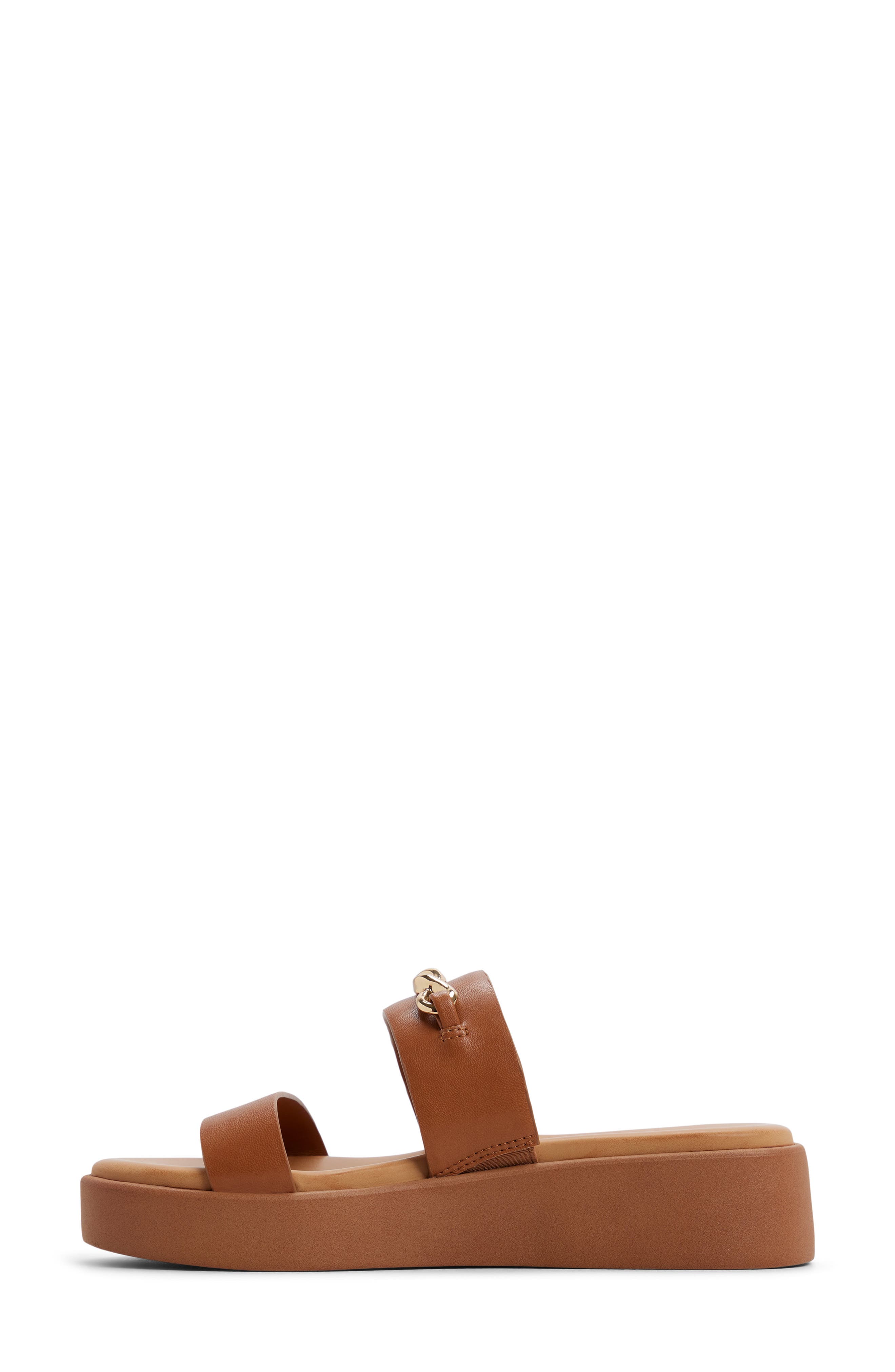 ALDO Halamaever Platform Slide Sandal, Alternate, color, Medium Brown