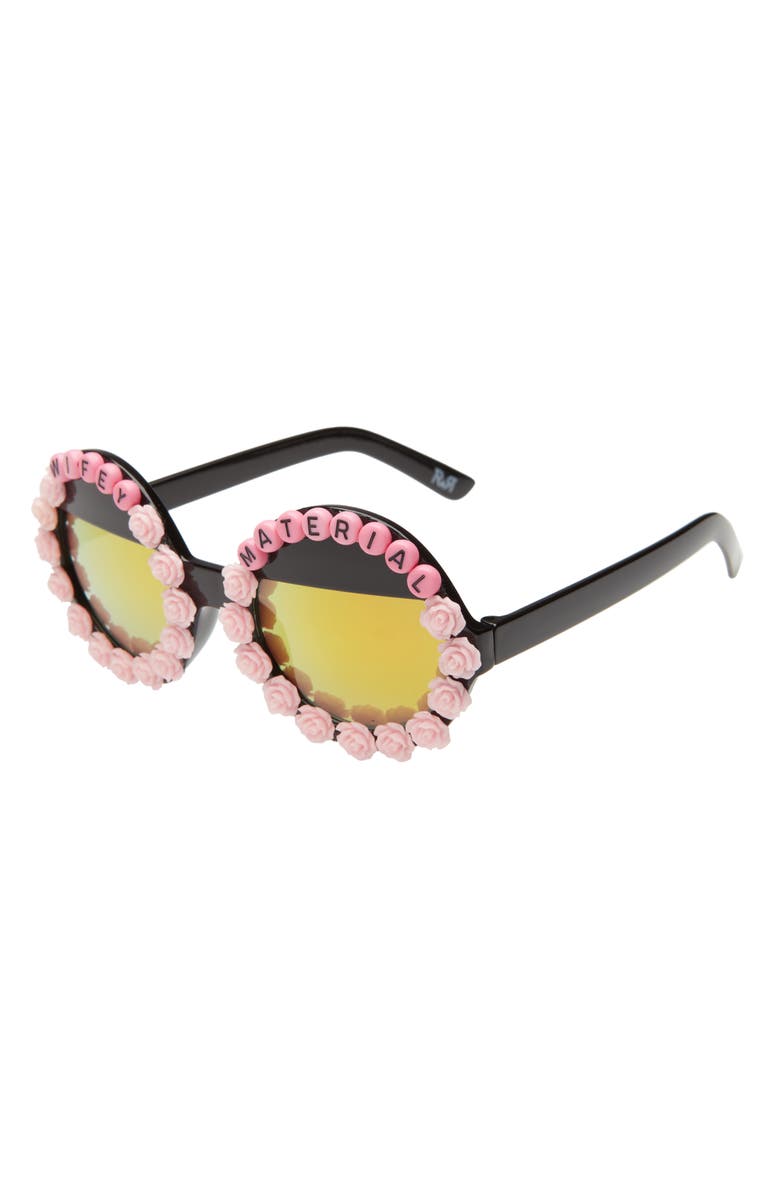 Rad + Refined Wifey Material 50mm Polarized Round Sunglasses, Alternate, color, Pink