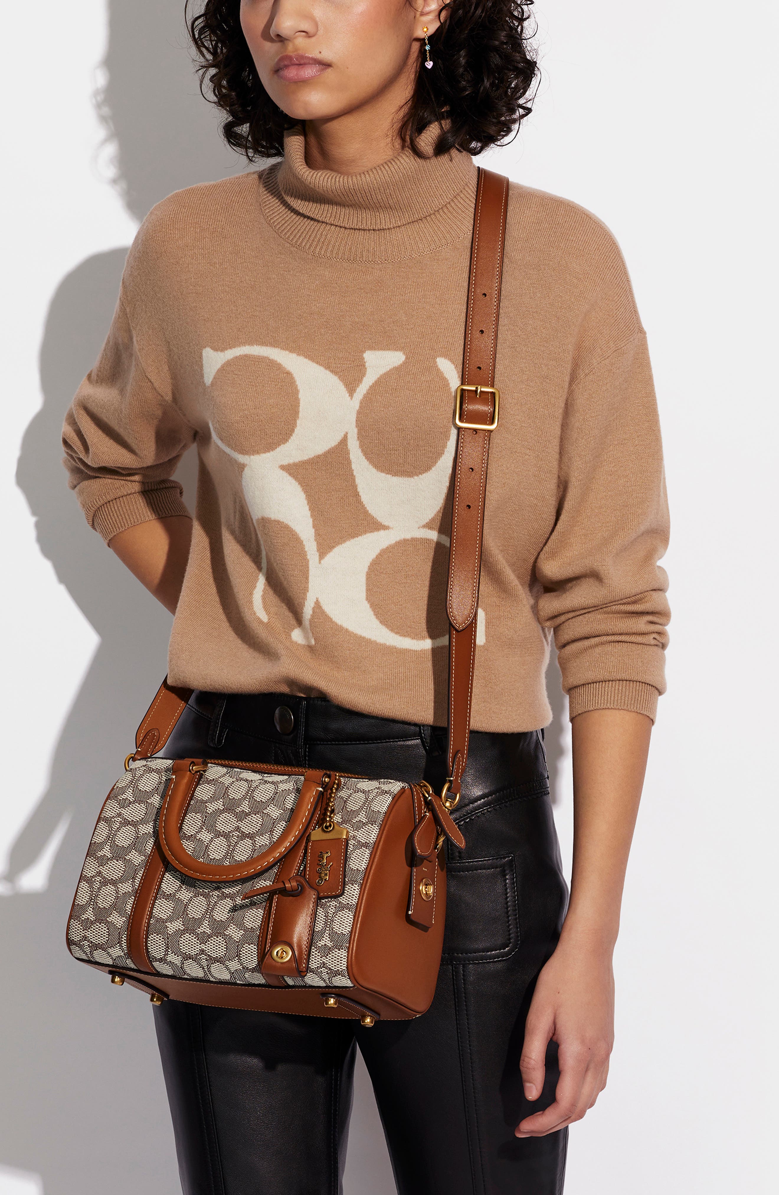 COACH Ruby Signature Jacquard Satchel, Alternate, color, 