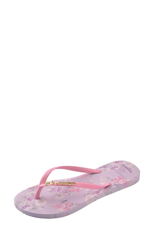 Havaianas X Loveshackfancy Slim Happy Thoughts Flip Flop In Pink