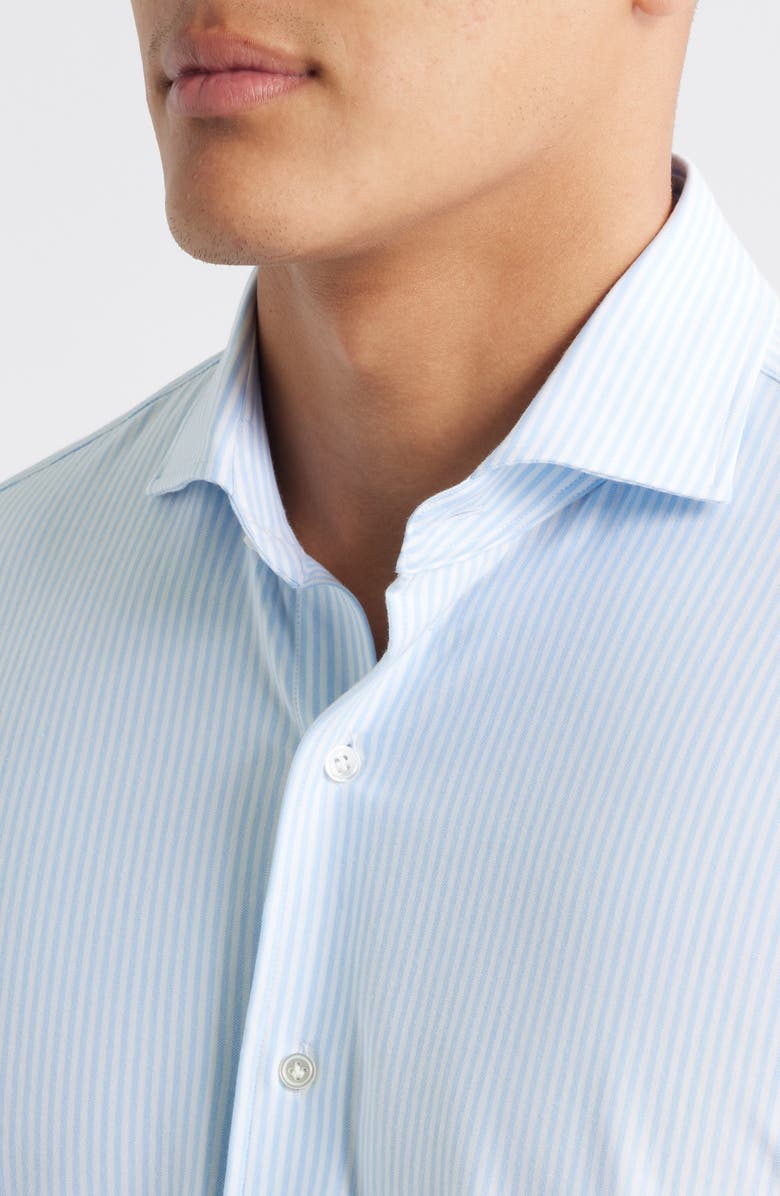 Peter Millar Crown Crafted Excursionist Flex Stripe Button-Up Shirt, Alternate, color, Blue Frost