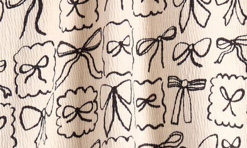 Next Kids' Bow Print Top & Flare Leggings Set In Neutral