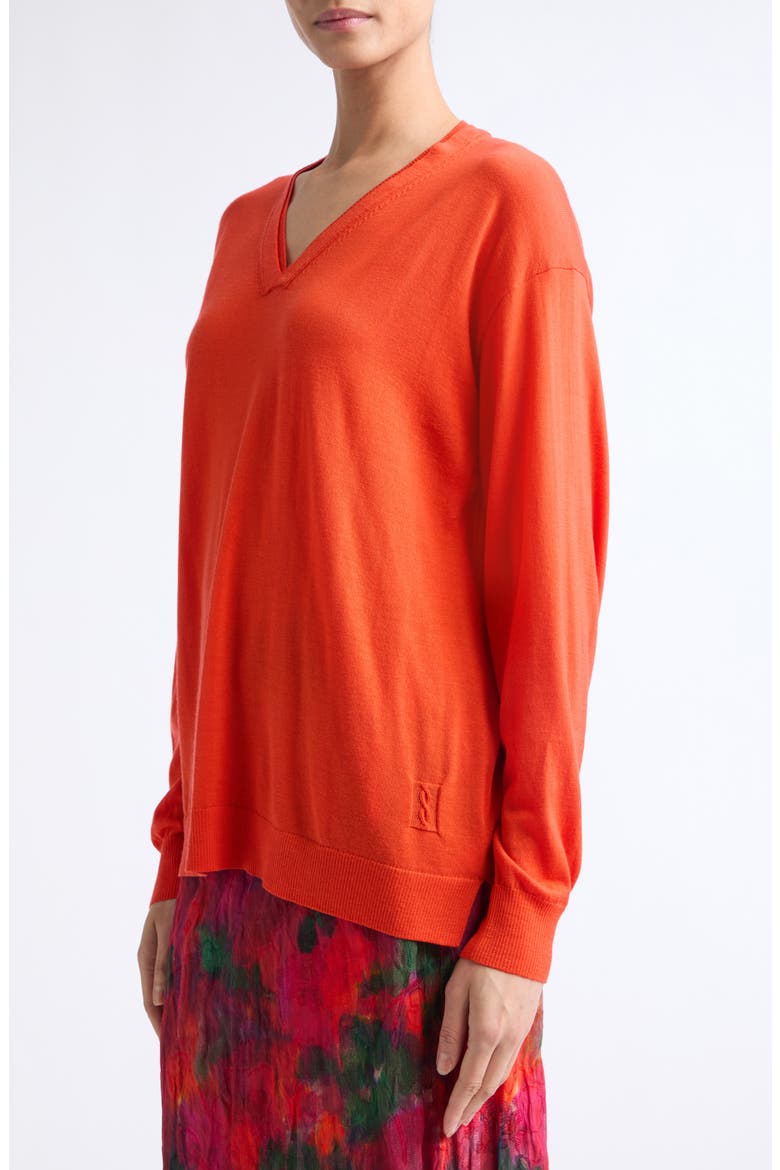 Superfine Merino Wool Sweater, Alternate, color, ORANGE POPPY