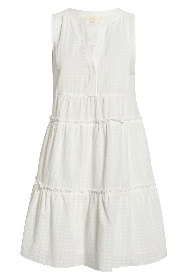 Tiered Cotton Seersucker Cover-Up Sundress, Alternate, color, WHITE