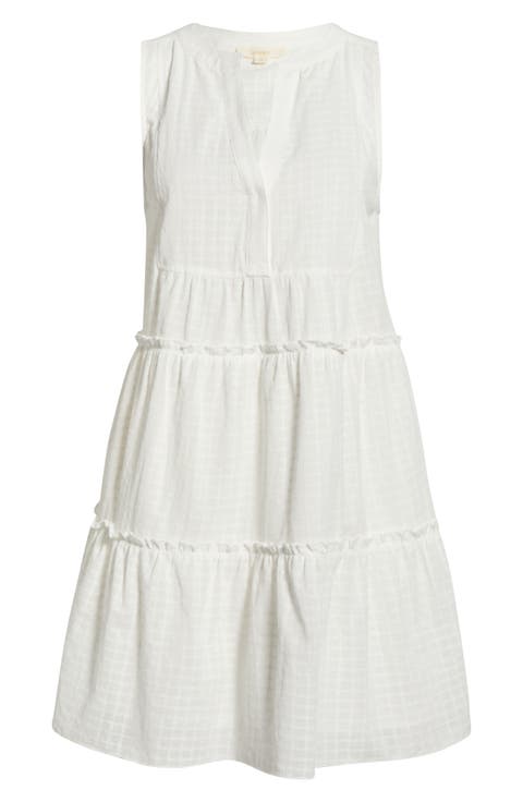 Tiered Cotton Seersucker Cover-Up Sundress
