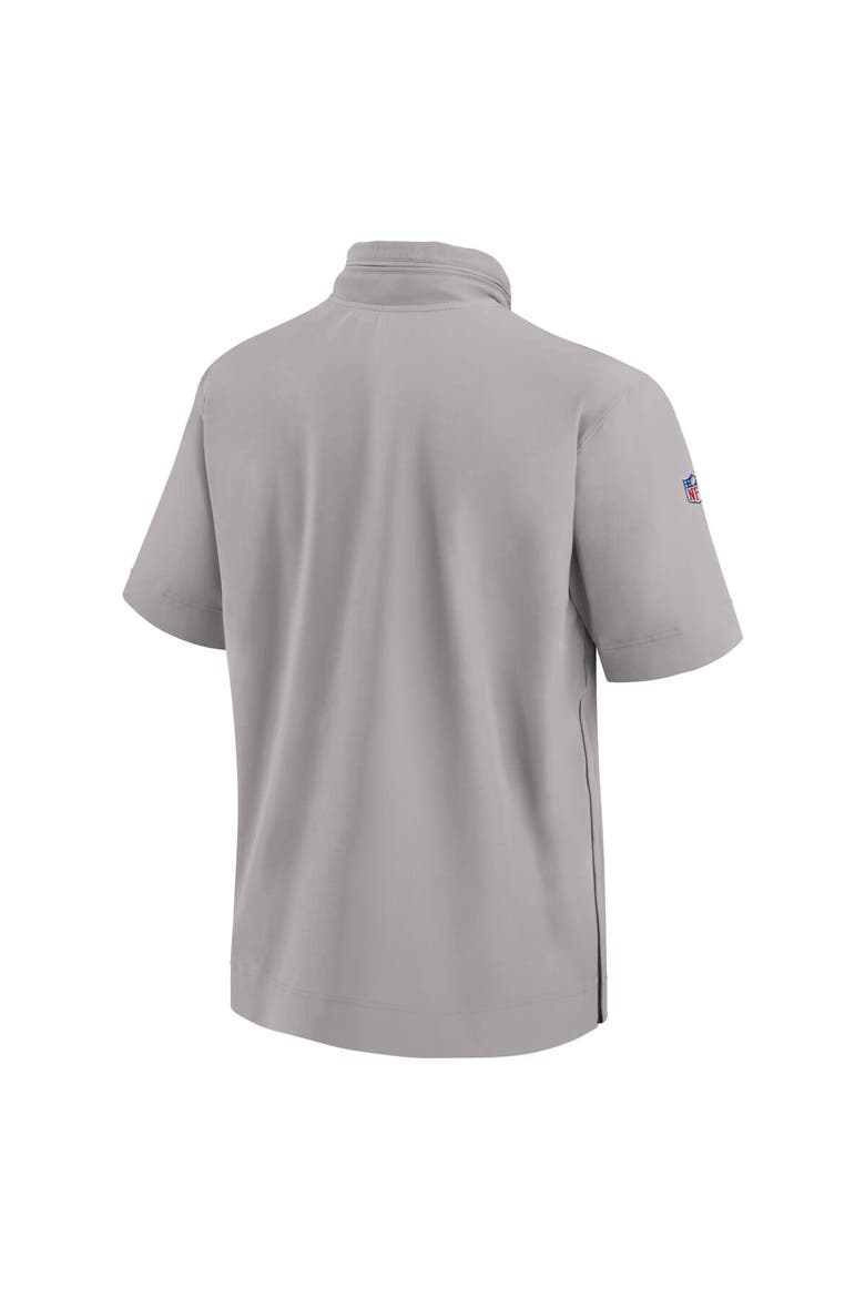 Men's Nike Gray Miami Dolphins 2024 Sideline Coach Short Sleeve Half-Zip Hoodie Jacket, Alternate, color, Gray