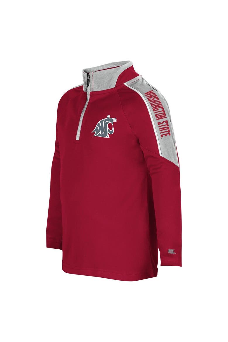 Toddler Colosseum Crimson Washington State Cougars Team Raglan Quarter-Zip Windshirt, Alternate, color, Crimson