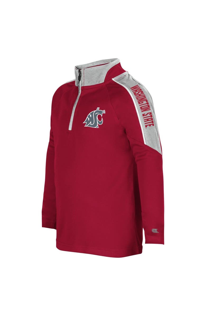 COLOSSEUM Toddler Colosseum Crimson Washington State Cougars Team Raglan Quarter-Zip Windshirt, Alternate, color,