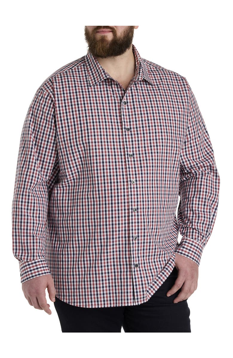 Synrgy by DXL Big & Tall Dobby Plaid Sport Shirt, Alternate, color, Multi