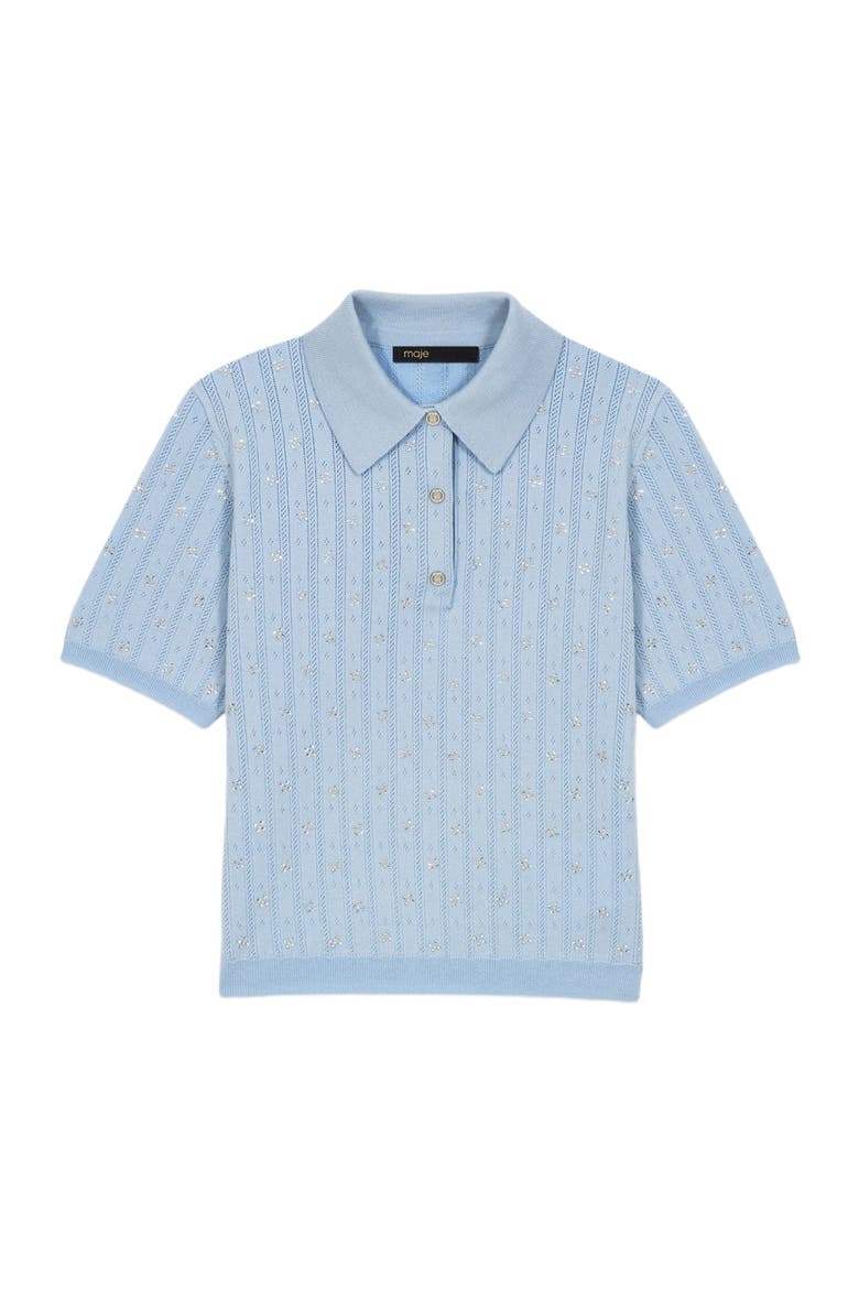 Cropped sweater with rhinestones, Alternate, color, Blue sky