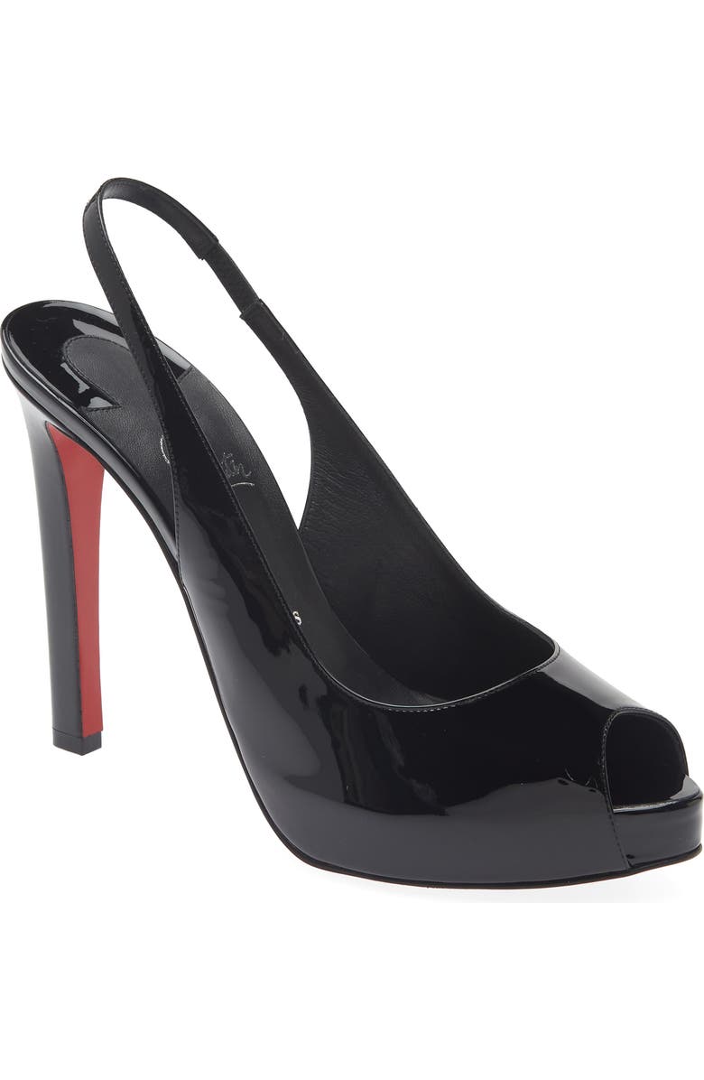 Christian Louboutin Lady Fanny Slingback Pump, Main, color, B439 Black/ Lin Black