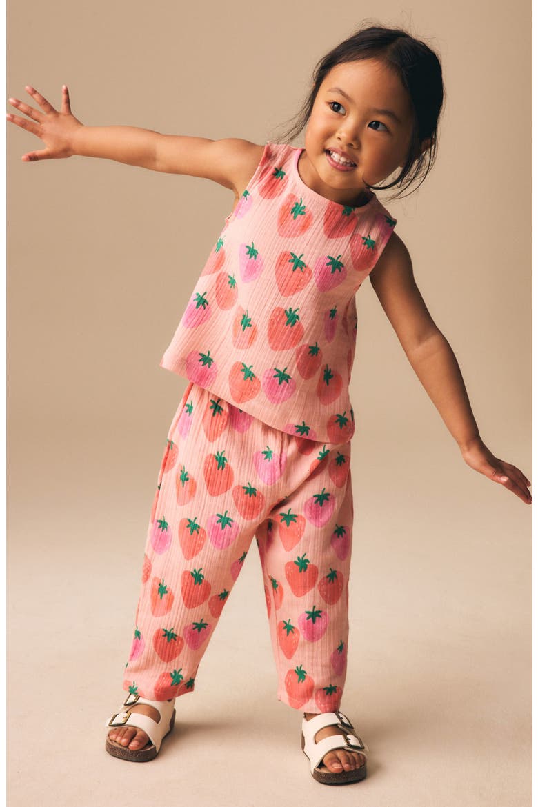 Kids' Strawberry Tank & Pants Set, Alternate, color, PINK