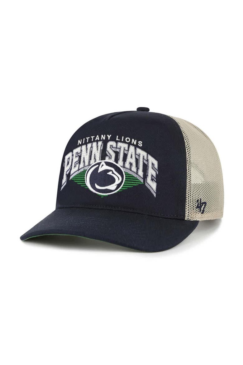 Men's '47  Navy Penn State Nittany Lions Pomona Mesh Hitch Adjustable Trucker Hat, Main, color, Navy