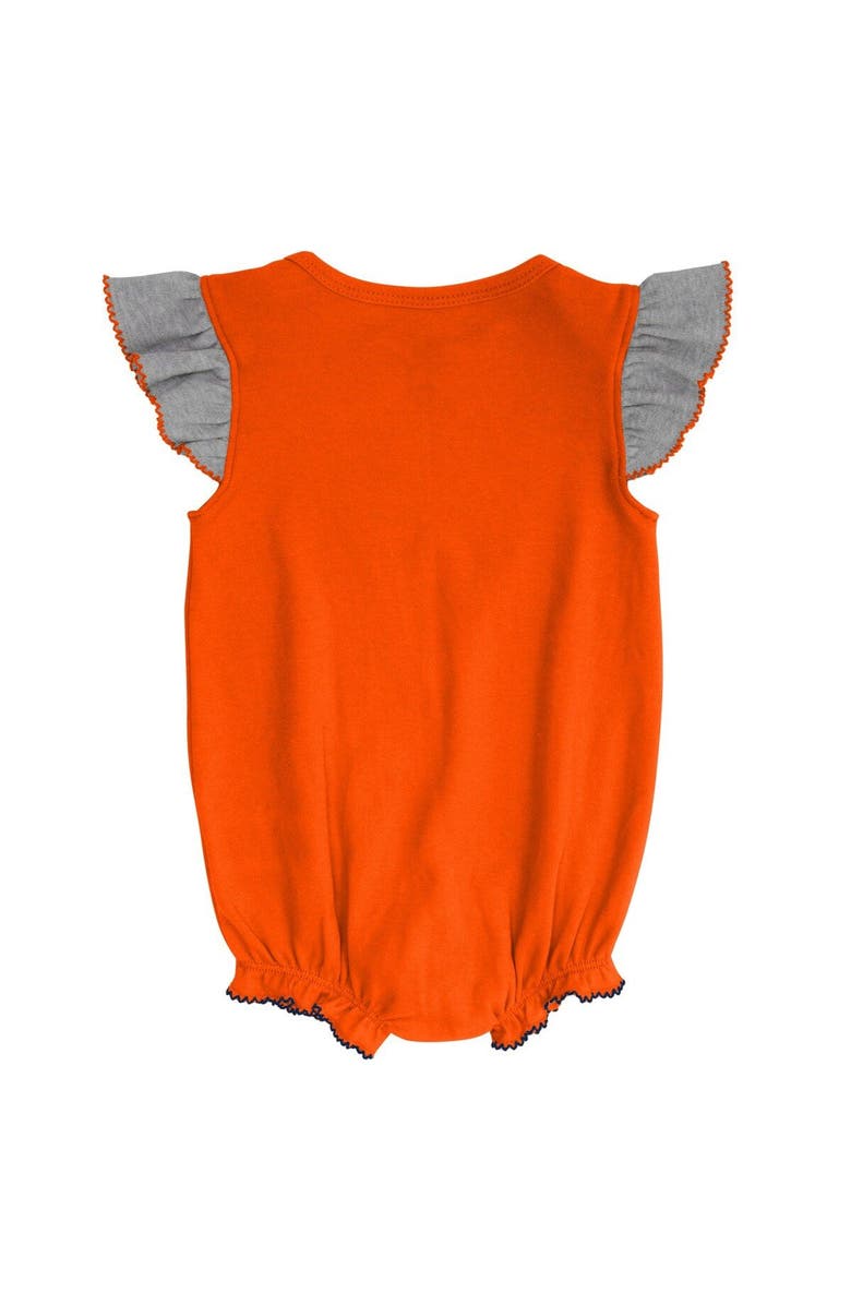 Outerstuff Girls Newborn & Infant Orange/Heathered Gray Denver Broncos All The Love Bodysuit Bib & Booties Set, Alternate, color, Orange
