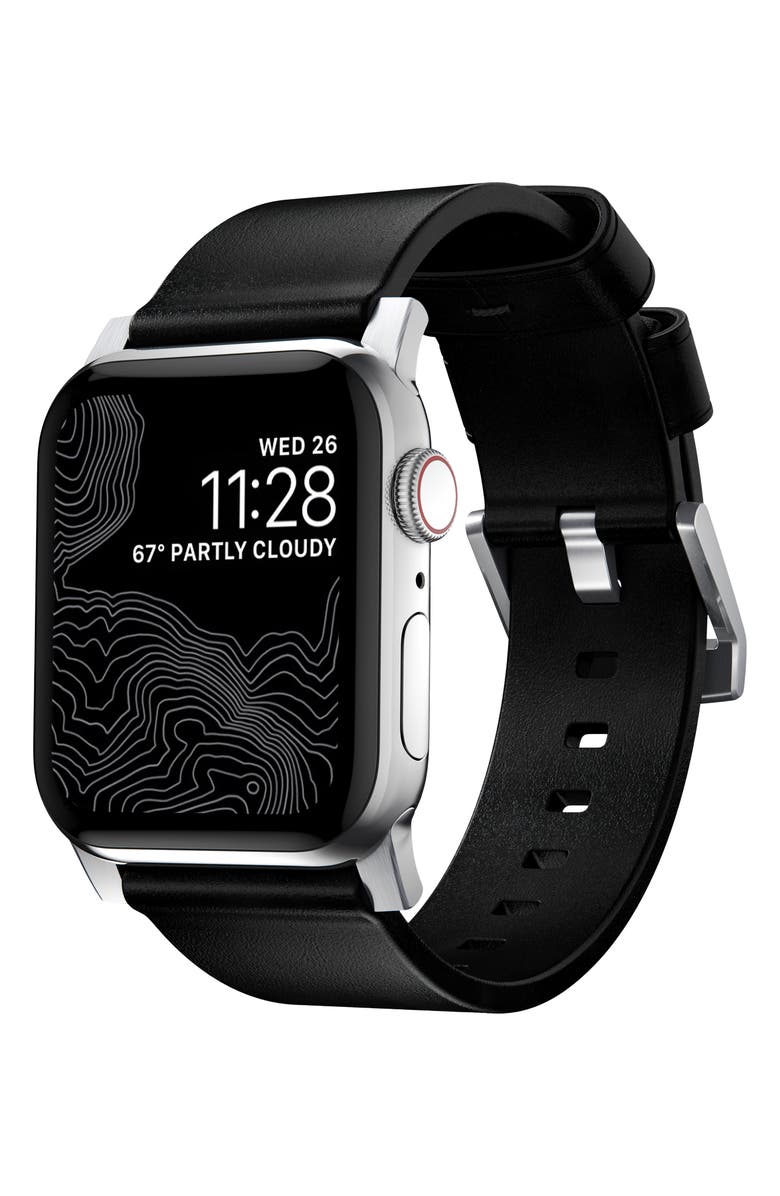 Nomad Modern Leather 22mm Apple Watch<sup>®</sup> Watchband, Main, color, 