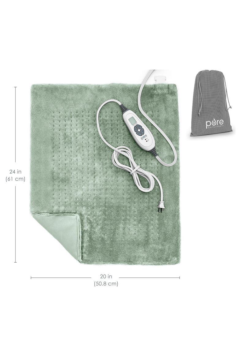 PureRelief WeightedWarmth Extra-Wide Weighted Heating Pad, Alternate, color, SEA GLASS