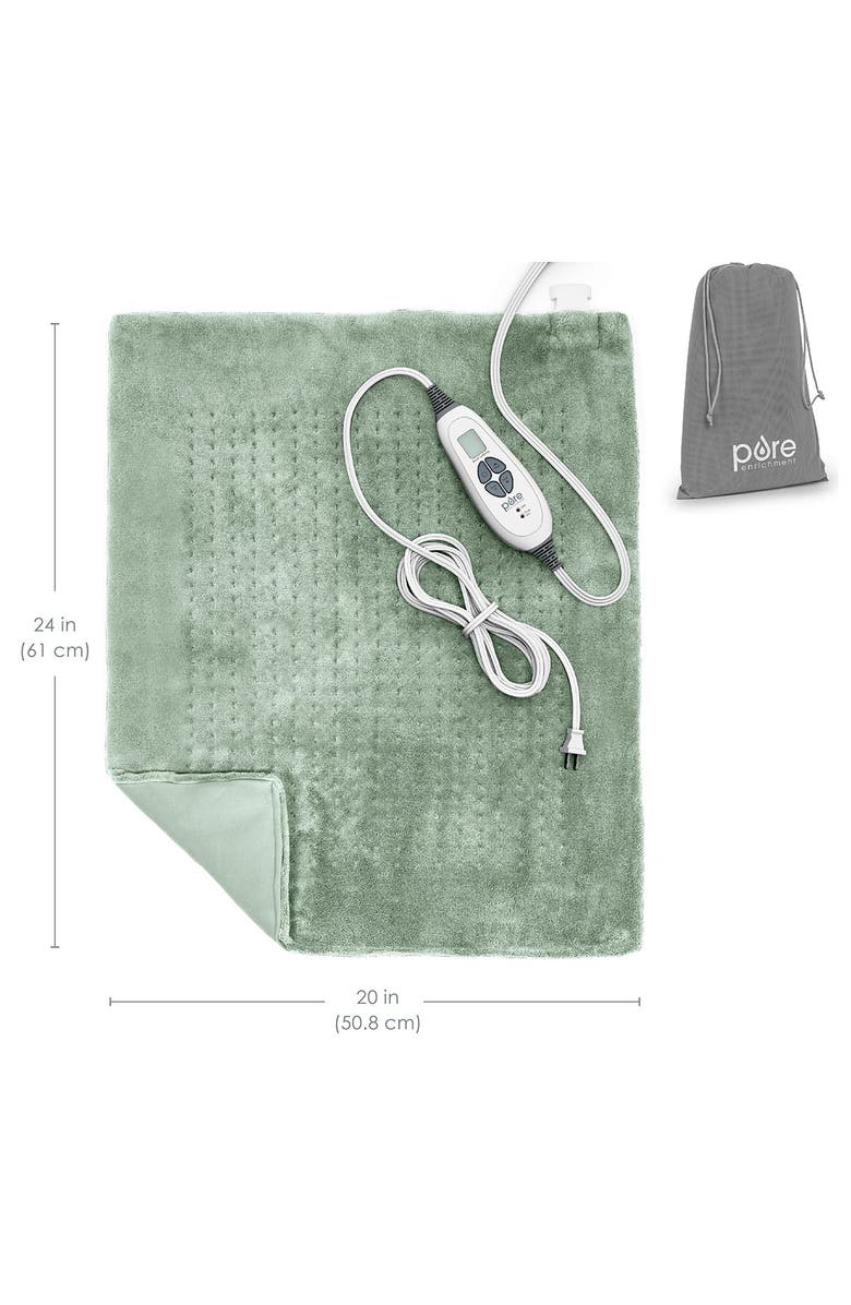 PURE ENRICHMENT PureRelief WeightedWarmth Extra-Wide Weighted Heating Pad, Alternate, color, Sea Glass