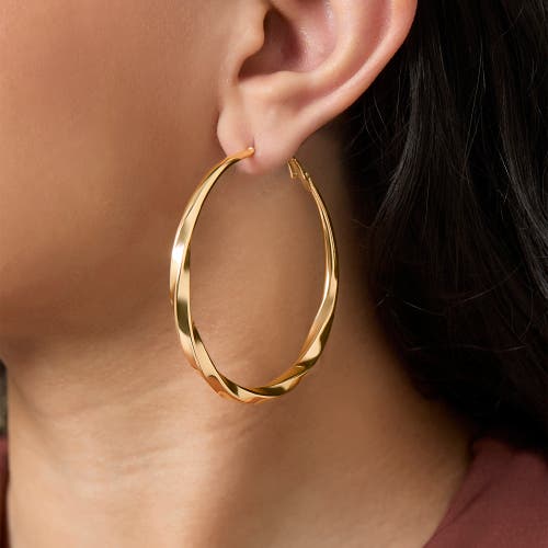 Jessica Simpson Twisted Gold Hoop Earrings In Gray