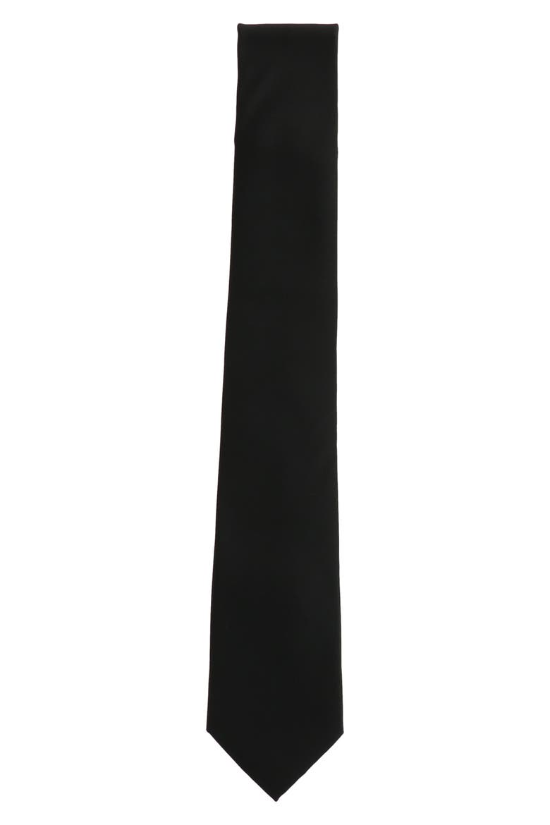Solid Woven Tie, Alternate, color, BLACK