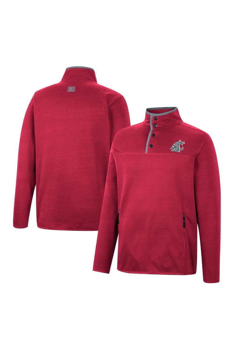 Men's Colosseum Crimson Washington State Cougars Rebound Quarter-Snap Jacket, Main, color, Crimson