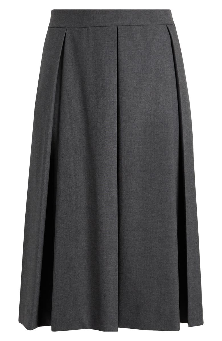 Nordstrom Pleated Midi Skirt, Alternate, color, Grey Dark Heather