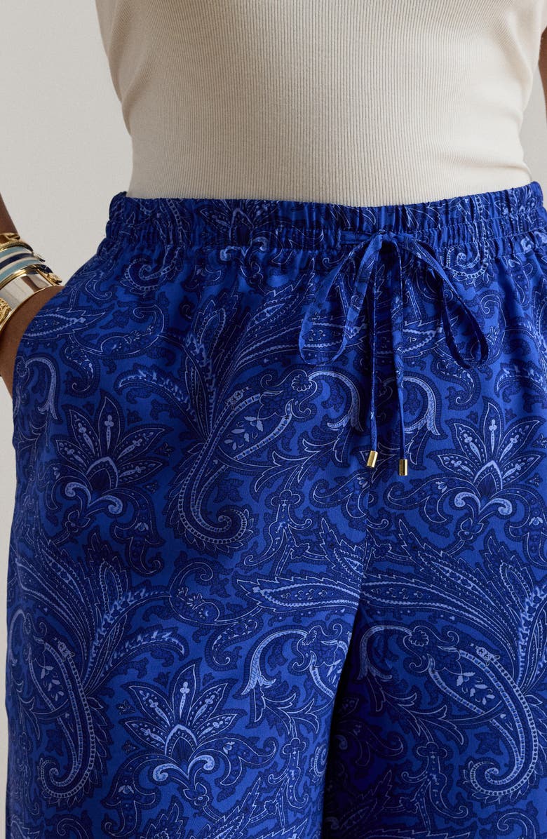 Lauren Ralph Lauren Floral Print Wide Leg Pants, Alternate, color, Blue/ Multi