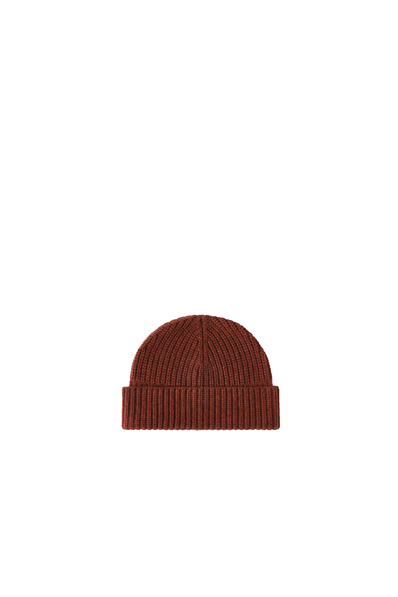 Cashmere English rib knit beanie, Alternate, color, Firebrick