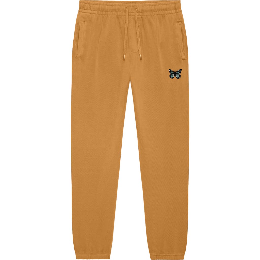 Dalix Womens Butterfly Heavy Weight Fleece Sweatpant Pant In Peanut