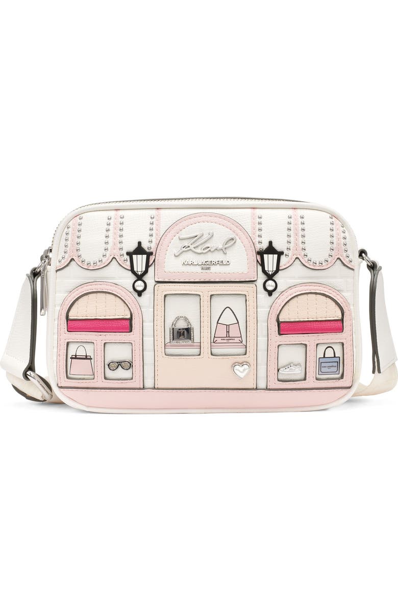 KARL LAGERFELD PARIS Maybelle Crossbody, Main, color, White Multi
