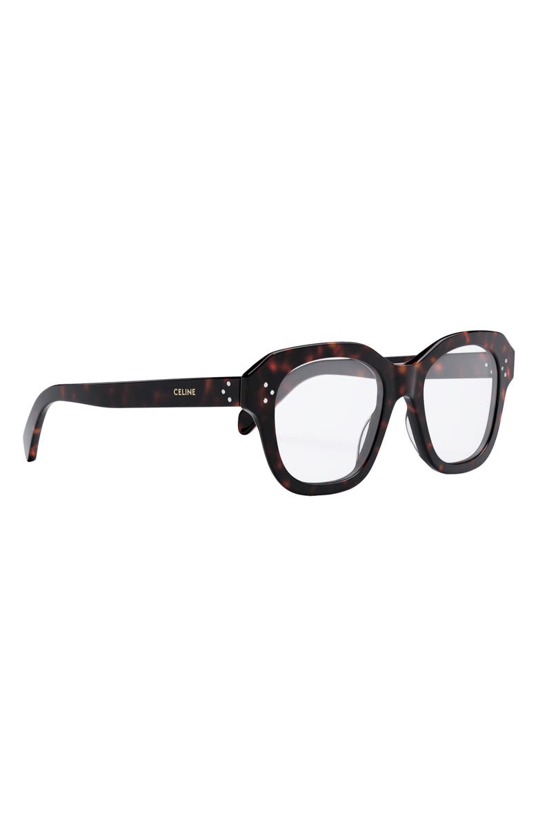 CELINE Bold 3 Dots 50mm Butterfly Optical Glasses, Alternate, color, Dark Havana