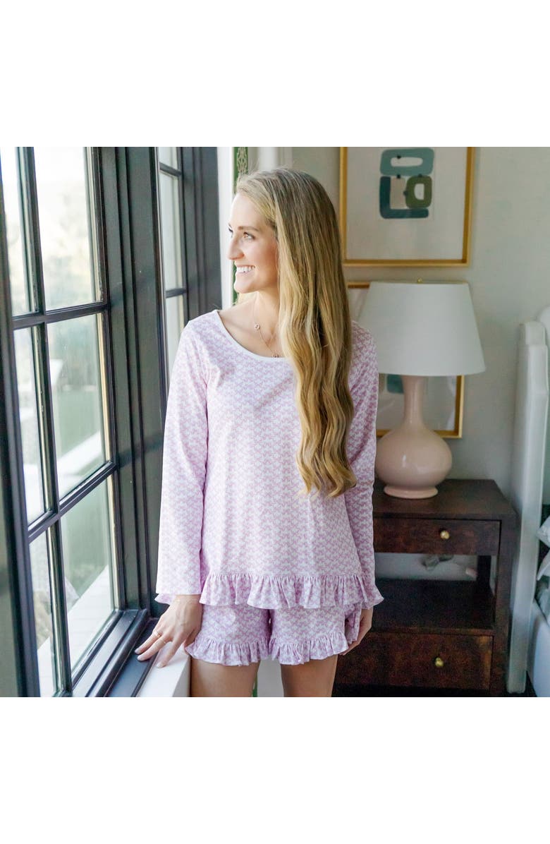 Lila and Hayes Kathryn Women's Pajama Short Set, Alternate, color, Pretty Pink Bows