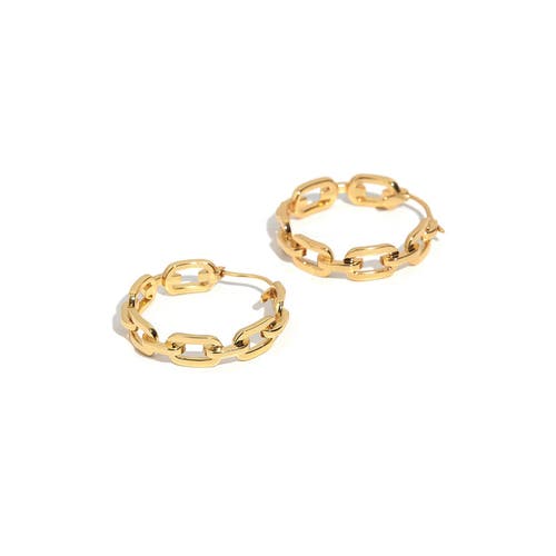 Zarux Modern Day Hoop Earrings In Gold