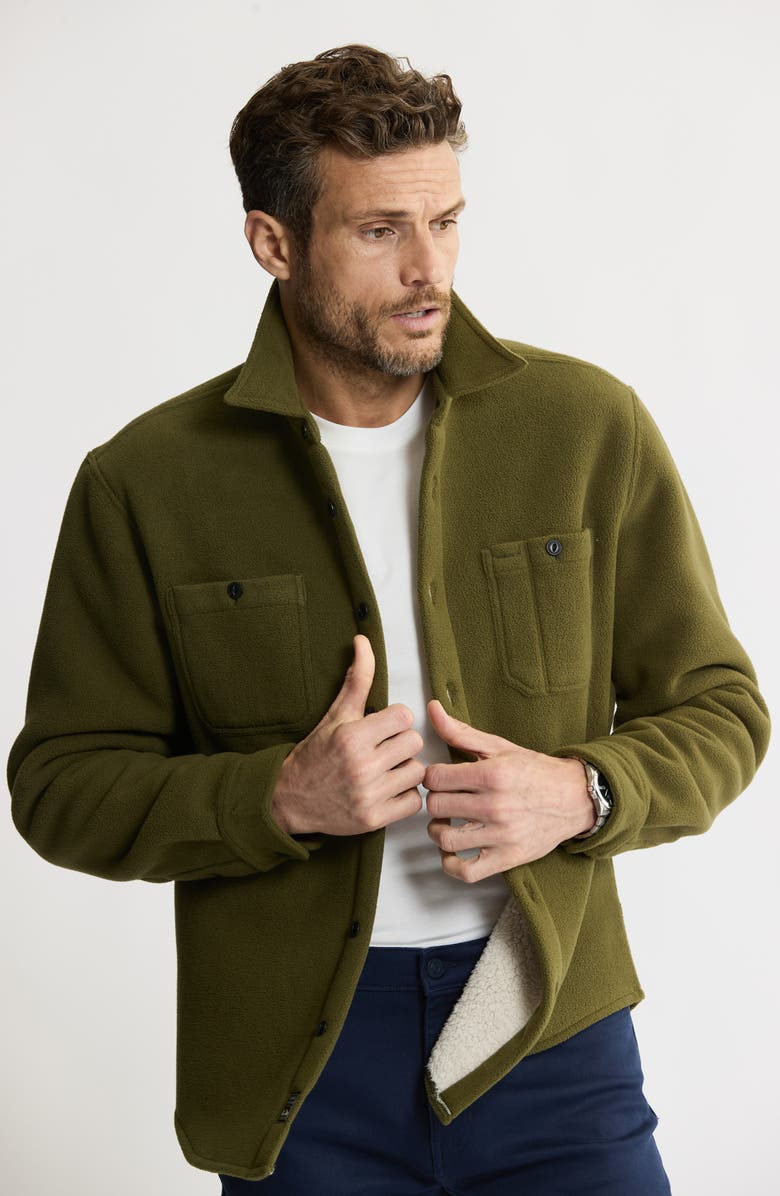 JACHS Shirt Jacket with Faux Fur Lining, Alternate, color, Olive