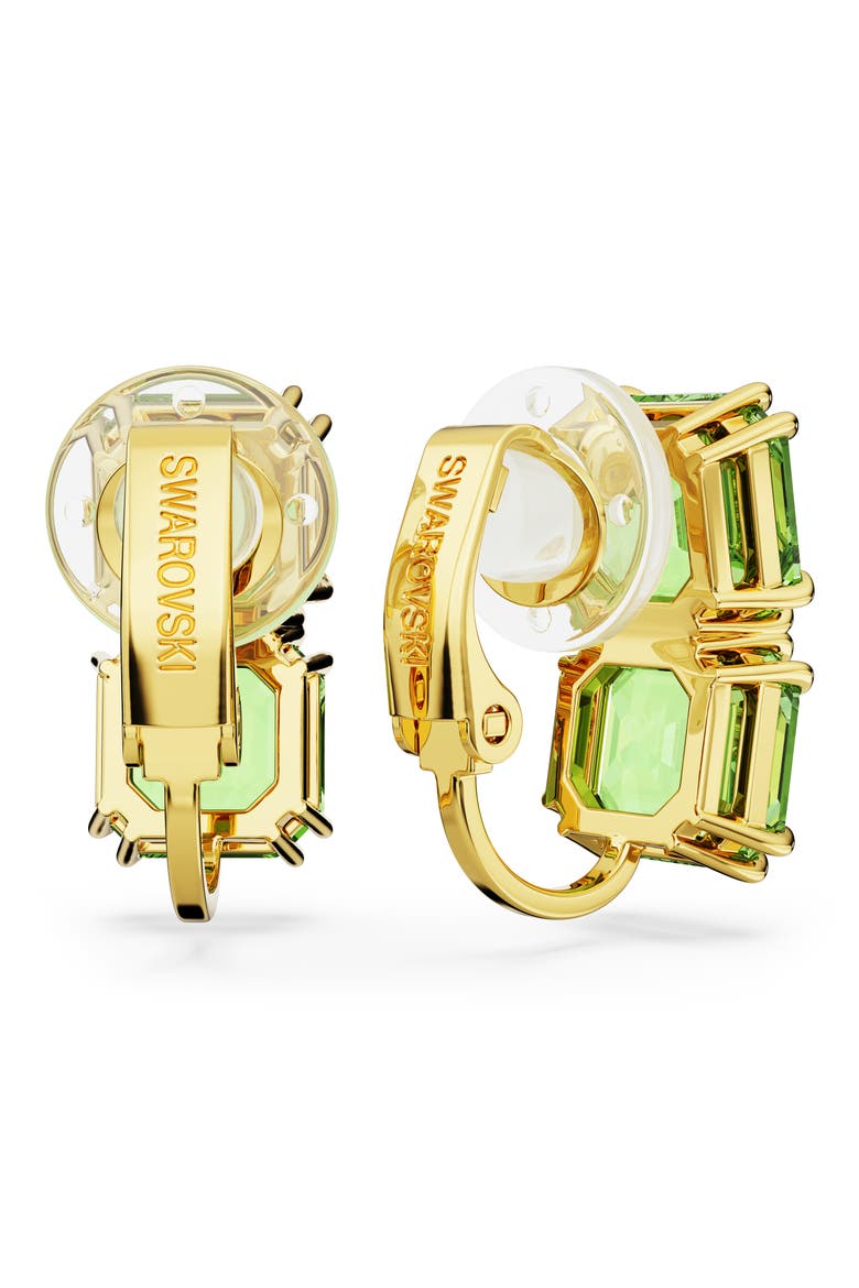 Millenia Square Crystal Clip-On Earrings, Alternate, color, GREEN